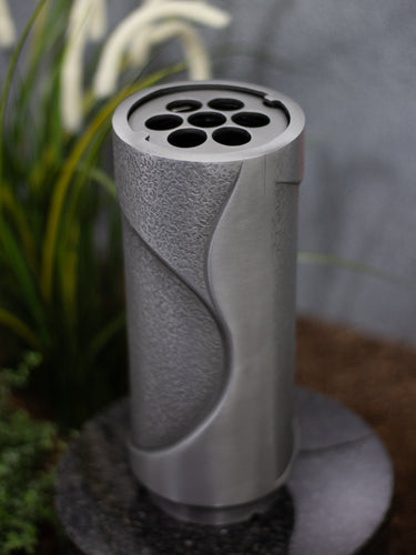 Grabvase Aluminium rund